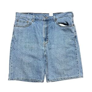 Mens Y2K Levi 550 Relaxed Fit Blue Denim Jean Jort Shorts Size 38
